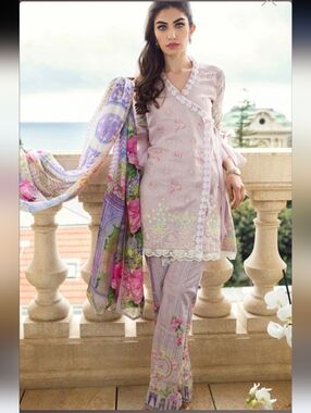 Farah Talib Aziz Luxury Lawn  2pc, Long shirt & Lose Trousers